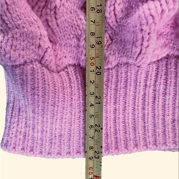 Strut & Bolt Textured Wave Thick Bubble Knit Sweater- Aurora Pink. Size Large - Picture 5 of 8
